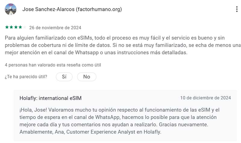 Holafly Opiniones Google Play