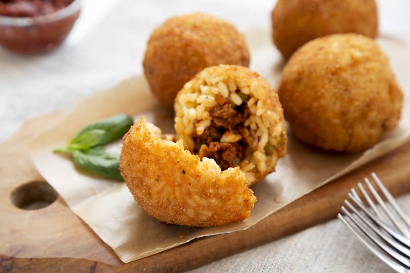Arancini en los restaurantes de Catania