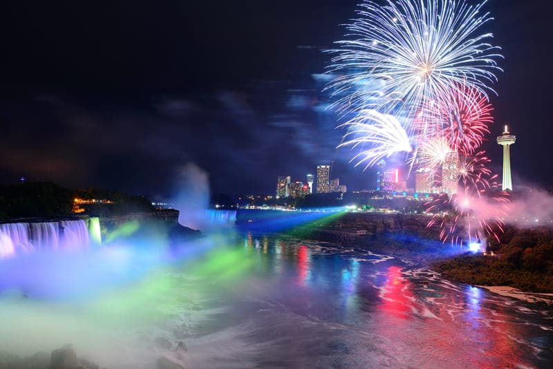 cataratas del niagara de noche