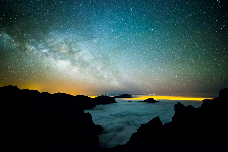 Cielo estrellado desde el Roque de los Muchachos