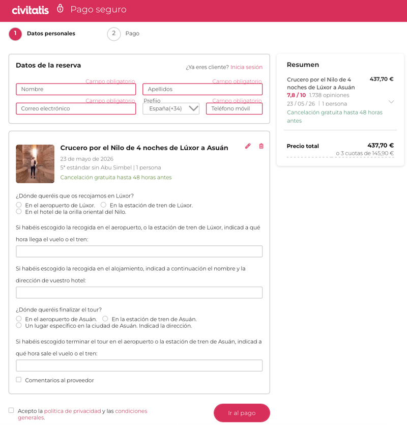 Reserva con oferta en Civitatis