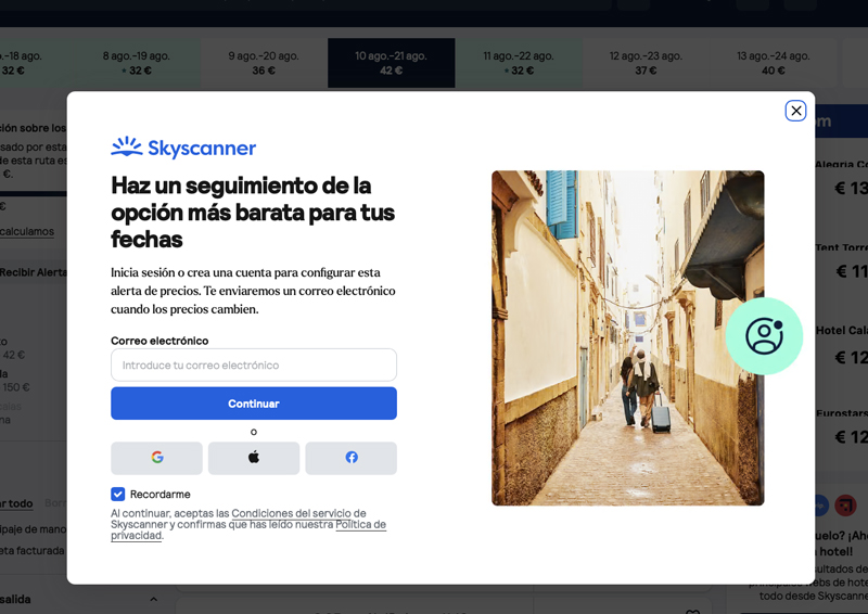 Las alertas de precio son la mejor forma de conseguir promociones en Skyscanner