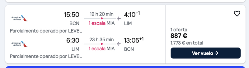 Vuelo elegido finalmente