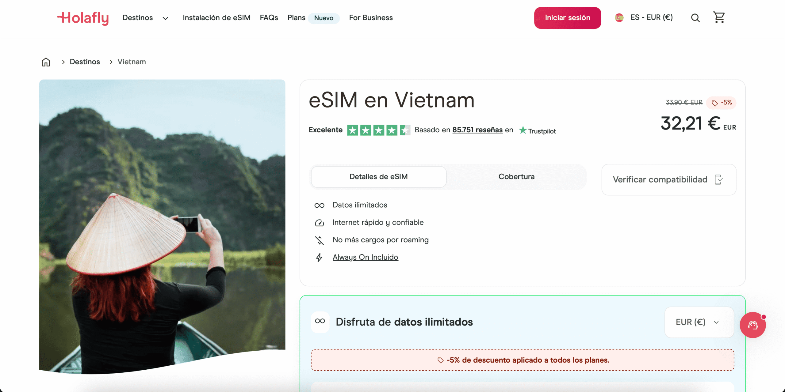 eSIM Vietnam de Holafly