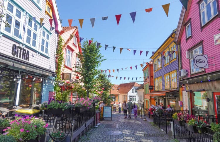 Fargegaten Stavanger en la ruta por Noruega