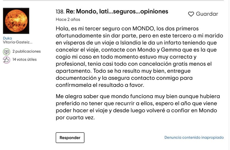 Heymondo opiniones Tripadvisor