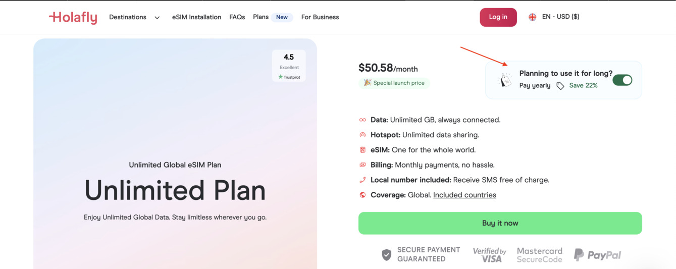 Holafly Plans