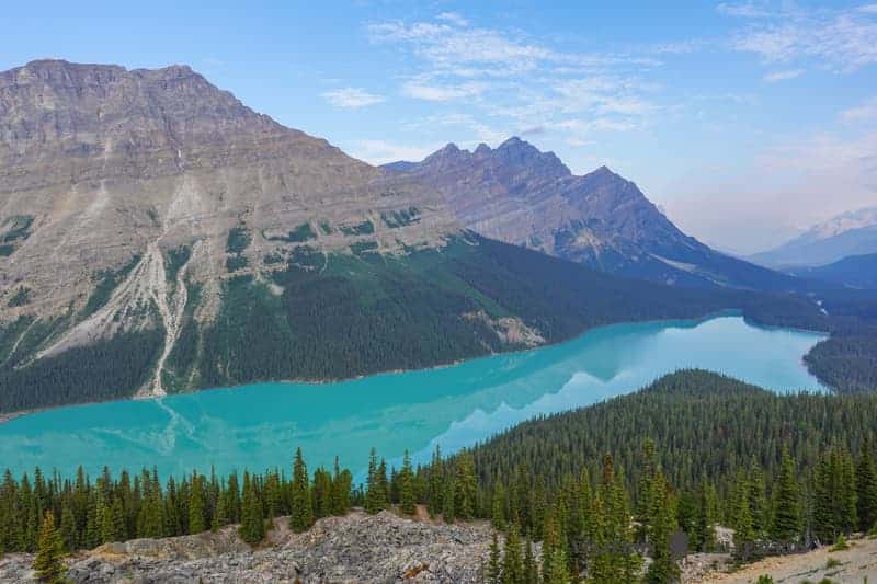 Lago Peyto, uno de los lugares que visitar en el Parque Nacional Banff