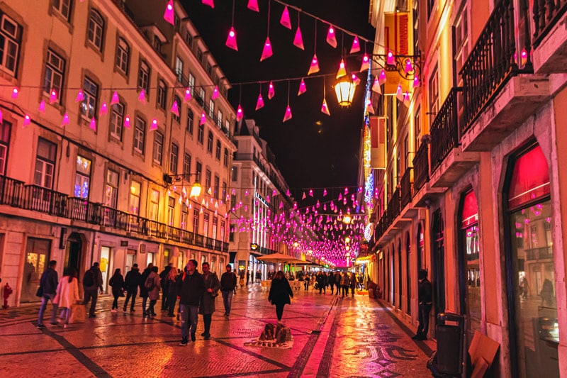Luces de Navidad en Lisboa