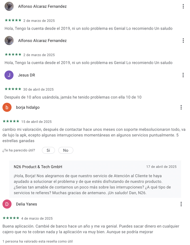 Opiniones Google Play