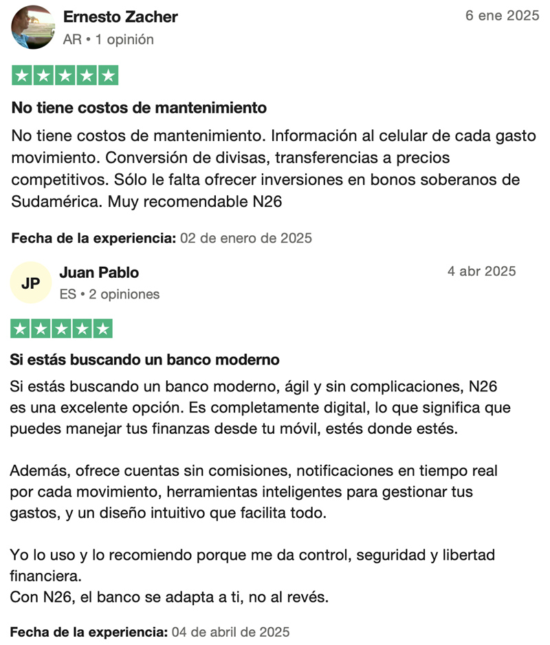 Notificaciones instantáneas N26