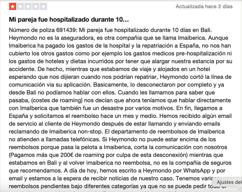 Opinión negativa