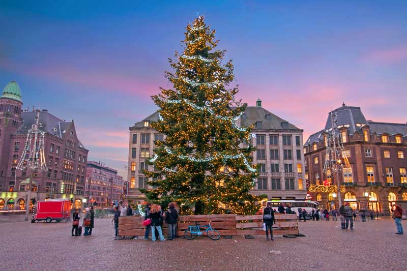 Plaza Dam en Navidad