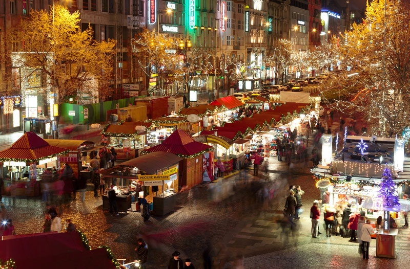 Plaza de Wenceslao Navidad Praga