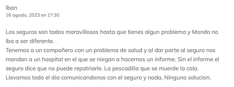 Problema médico Viajeros Callejeros