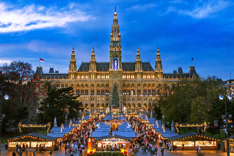 Rathausplatz, Viena en Navidad