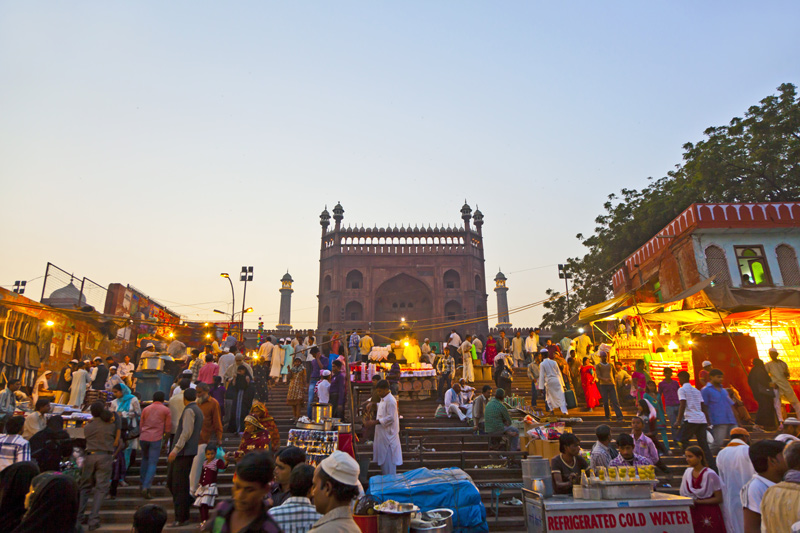 Meena Bazar, frente a la Jama Masjid, en Nueva Delhi