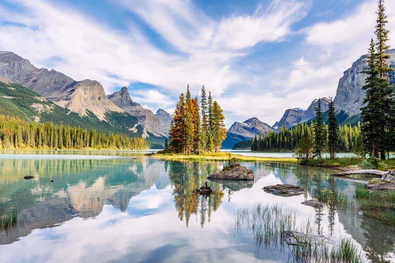 Spirit Island en Maligne Lake en el Parque Nacional Jasper