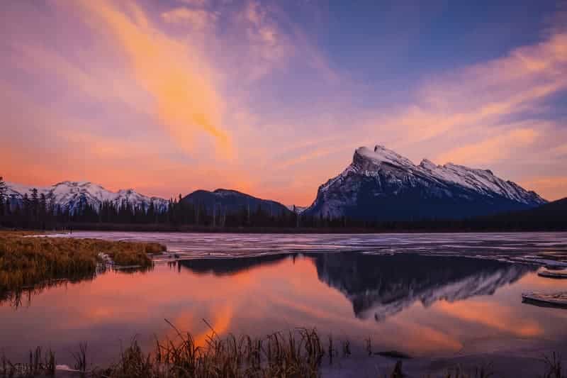 Vermilion Lakes uno de los lugares que ver en el Parque Nacional Banff