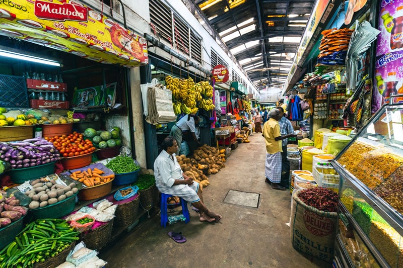 Mercado en Sri Lanka sanidad