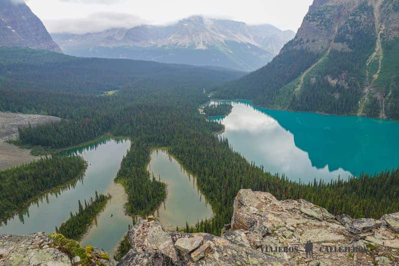 Vistas del Lago O´Hara en el itinerario por las Rocosas de Canadá en dos semanas