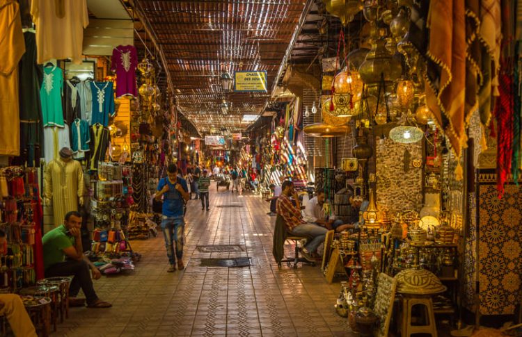 Zoco en los free tours en Marrakech